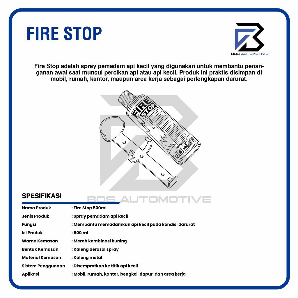ALAT PEMADAM API MINI APAR FIRE STOP MOBIL 500ml PROMO + BREKET - foto-produk-2