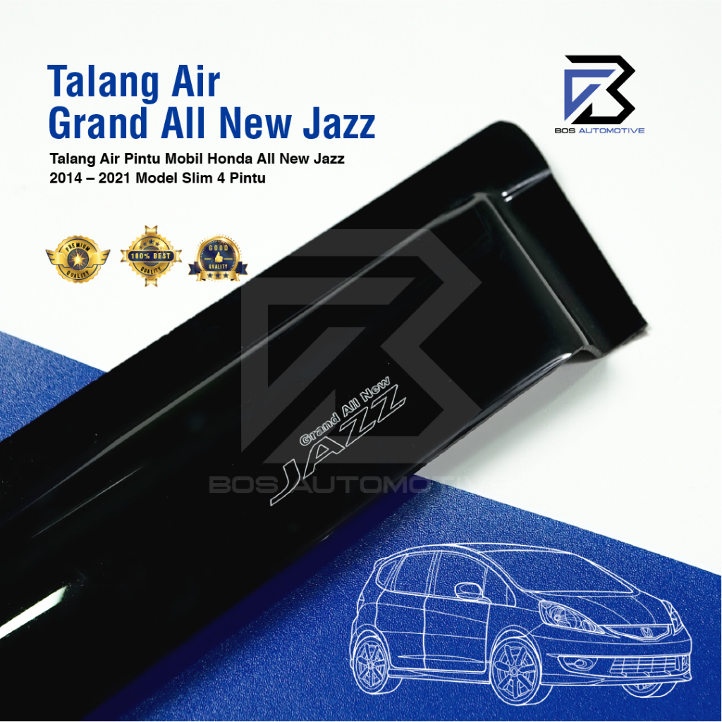 Talang Air Pintu Mobil Honda All New Jazz  2014 â€“ 2021 Model Slim 4 Pintu