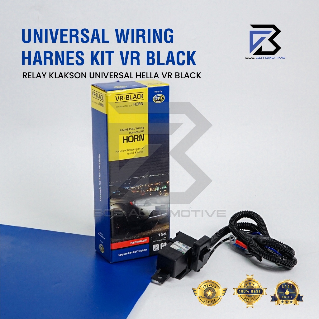 Kabel Relay Set Klakson Mobil Motor Relay HELLA VR-Black 12V