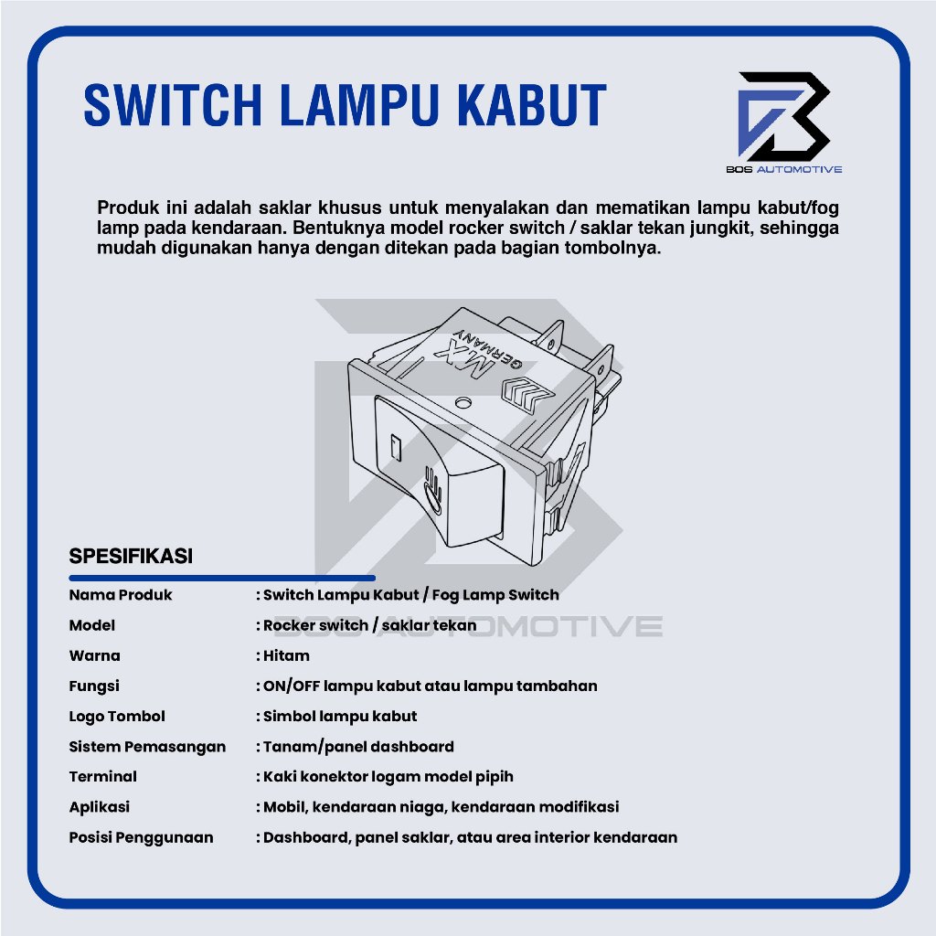 SAKLAR LAMPU KABUT SWITCH FOGLAMP KIJANG KAPSUL MX - foto-produk-2