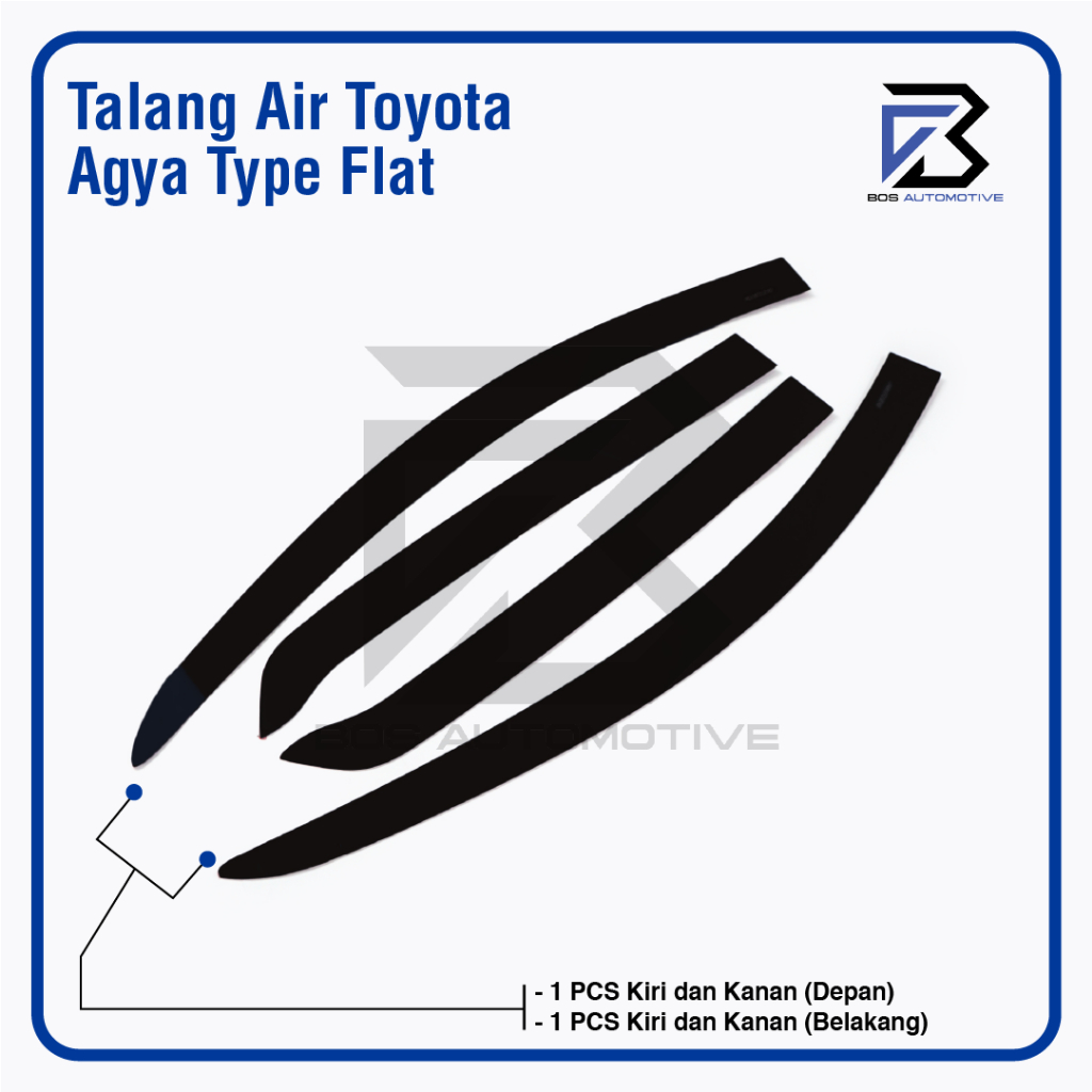 Talang Air Pintu Mobil Toyota Agya 2013 - 2020 Model Flat Rata 4 Pintu - foto-produk-4